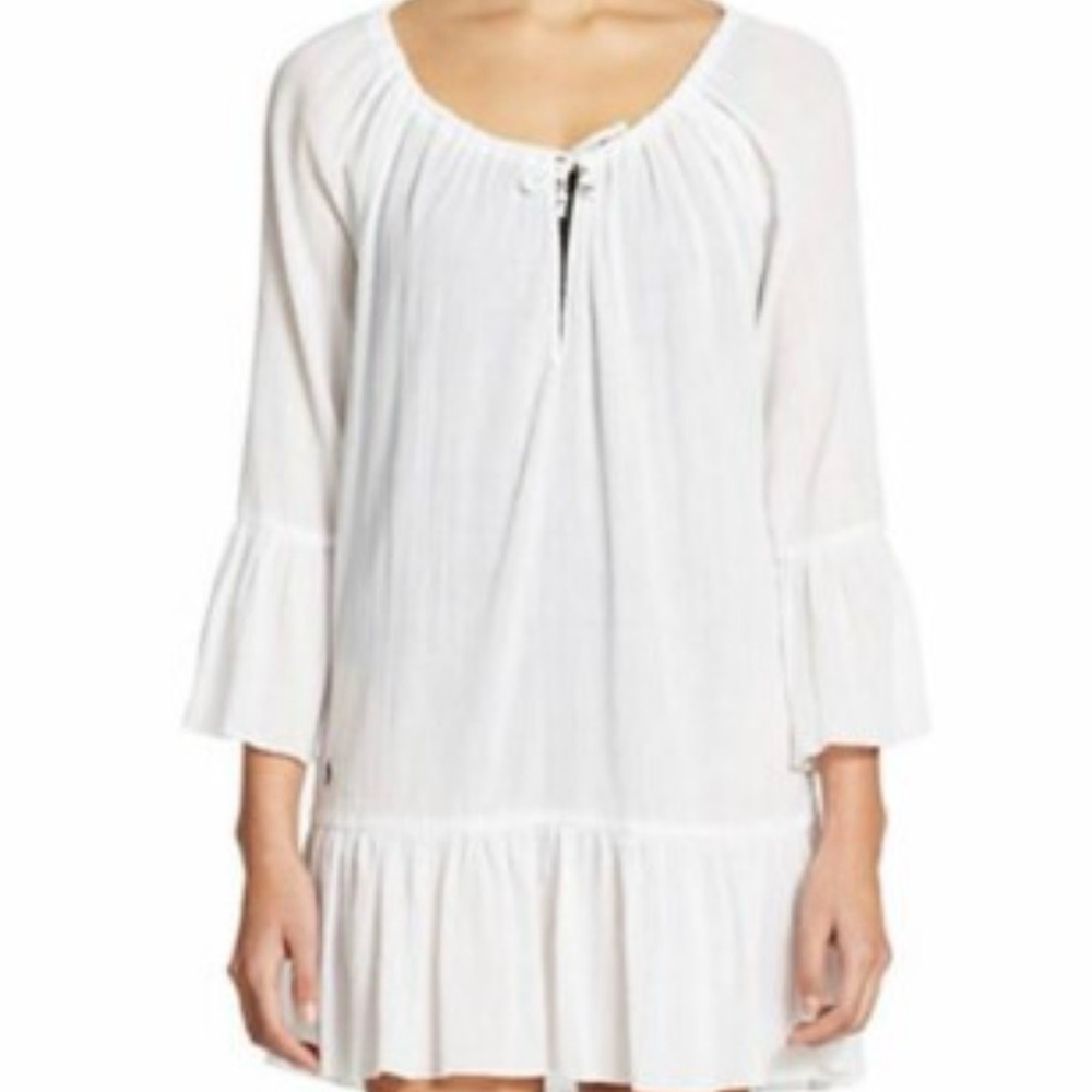 Polo Ralph Lauren Gauze Casey Swim Tunic Cover Up White Size S Preppy Classic
